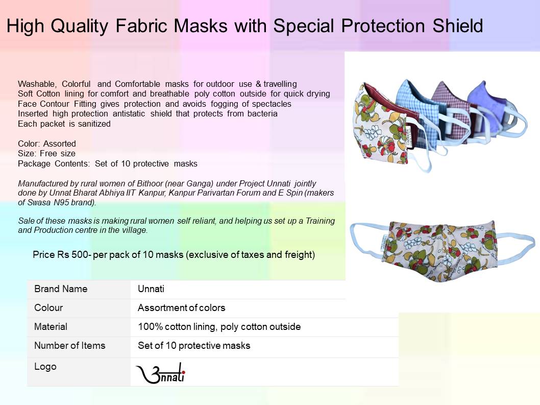 Unnati Protective Masks from UBA-IIT Kanpur